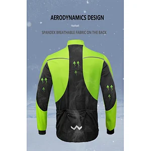 Factory Custom Winter Thermal Fleece Cycling Jacket Men Windproof Warm Cycle Wear Breathable Waterproof Bike Jacket Windbreaker