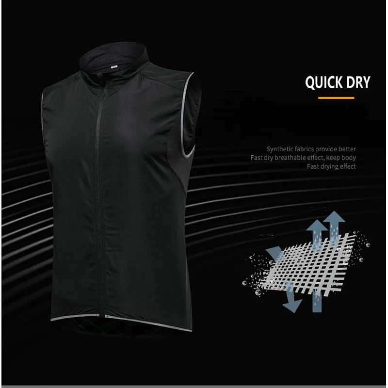 Wholesale Custom Men Lightweight Cycling Vest Windproof Waterproof Sleeveless Cycling Vest Hiking Running Golf Bike Vest