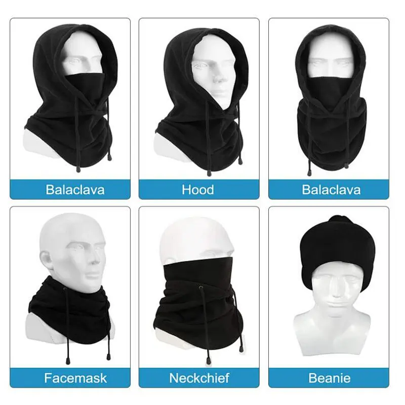 Factory Wholesale Cold Weather Balaclava Hood Outdoor Ski Hat Cycling Motorcycle Windproof Winter Balaclava Hat Warm Fleece Hood