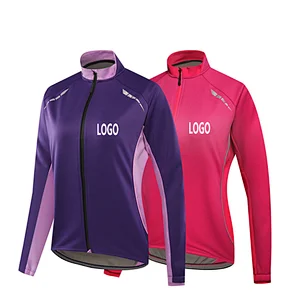 Factory Customize autumn winter fleece warm women cycling jersey waterproof warm bike jacket windproof women cycling jacket