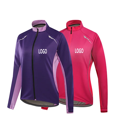 Factory Customize autumn winter fleece warm women cycling jersey waterproof warm bike jacket windproof women cycling jacket