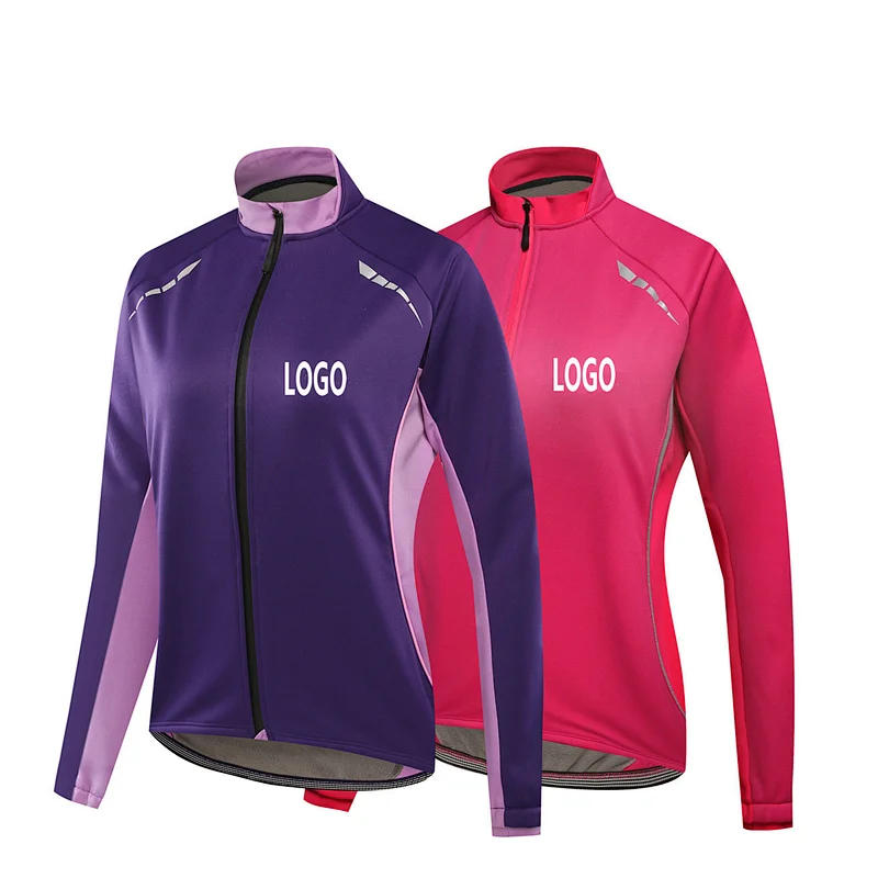 Factory Customize autumn winter fleece warm women cycling jersey waterproof warm bike jacket windproof women cycling jacket
