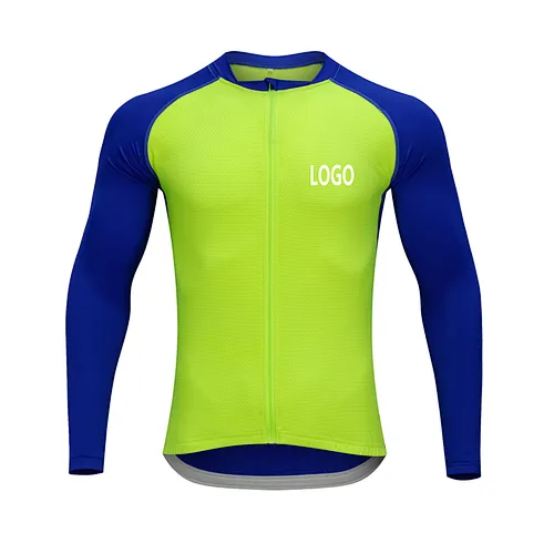 Factory Wholesale Men's Long Sleeve Cycling Jersey Customize Bike Jersey Moisture Wicking Zipper Long Sleeves MTB Bike Shirt