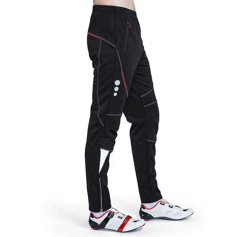 Wholesale Winter Fleece Warm Mens Outdoor Mountain Bike Pants Windproof warm Cycling Pants Waterproof Breathable Thermal MTB Cycling Pants
