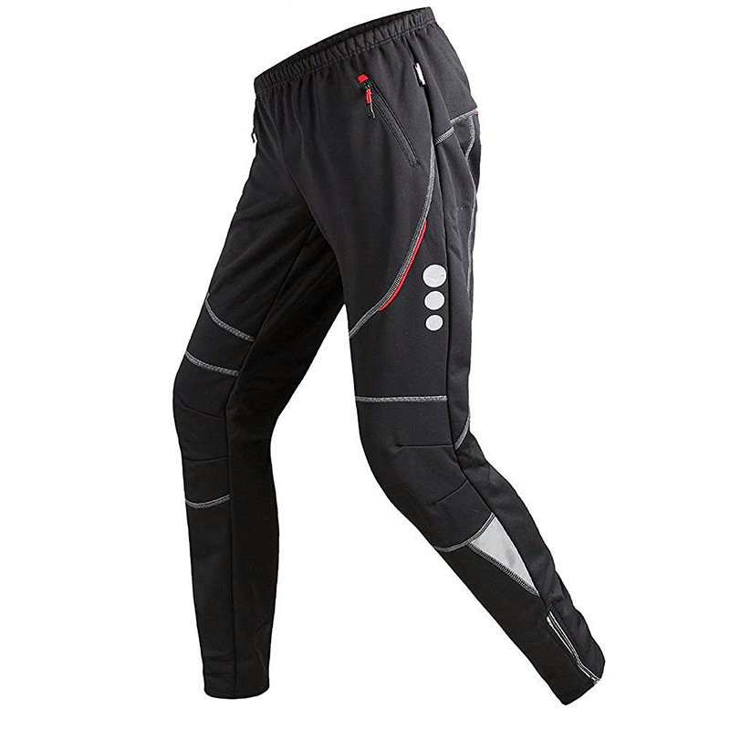 Wholesale Winter Fleece Warm Mens Outdoor Mountain Bike Pants Windproof warm Cycling Pants Waterproof Breathable Thermal MTB Cycling Pants