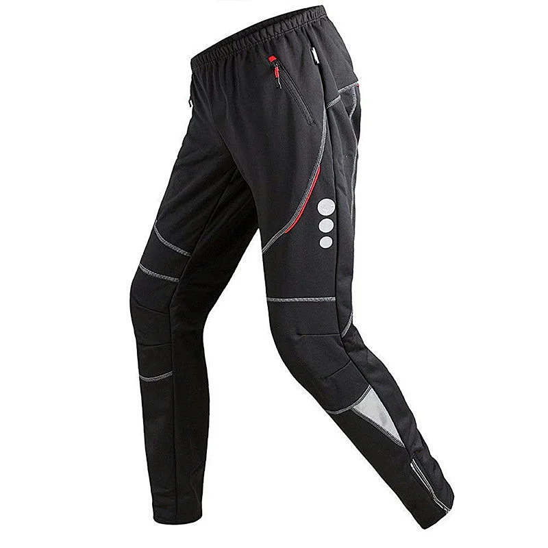 Wholesale Winter Fleece Warm Mens Outdoor Mountain Bike Pants Windproof warm Cycling Pants Waterproof Breathable Thermal MTB Cycling Pants