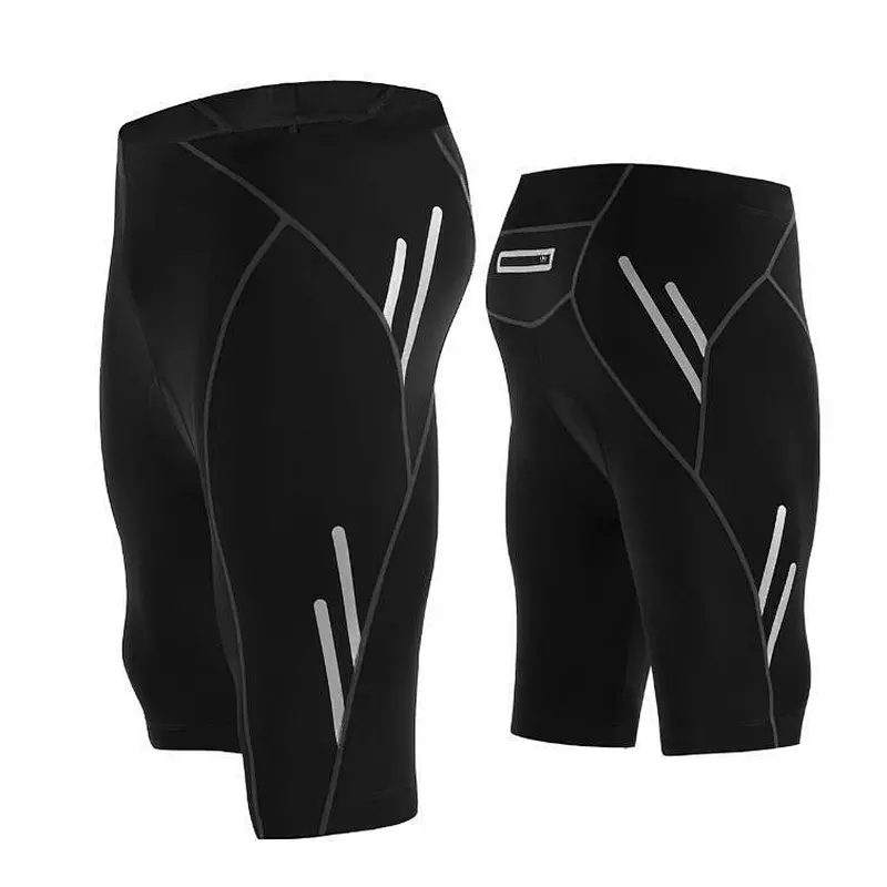 Factory Breathable Quick Dry Moisture wicking Mens reflective Padded Cycling Shorts zipper pocket Padded Mountain Bike Shorts