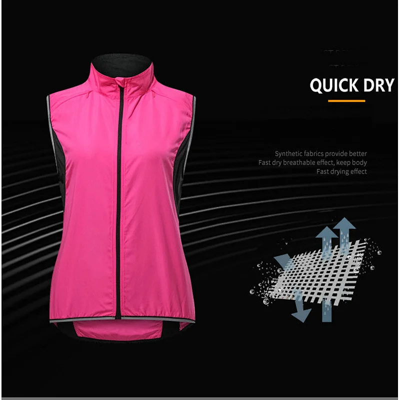 Factory wholesale women waterproof cycling vest windproof customize women cycling vest running hiking bike vest bike waistcoat