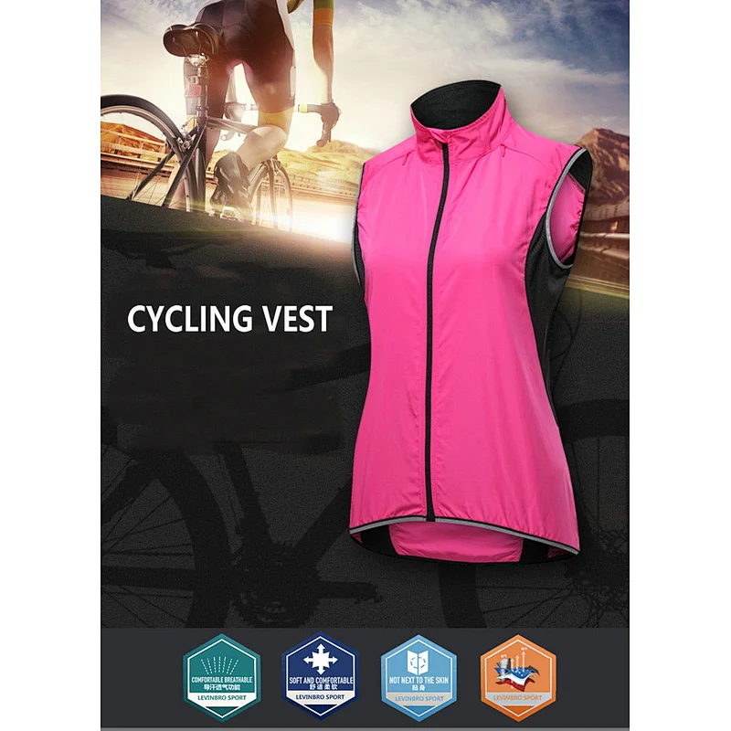 Factory wholesale women waterproof cycling vest windproof customize women cycling vest running hiking bike vest bike waistcoat