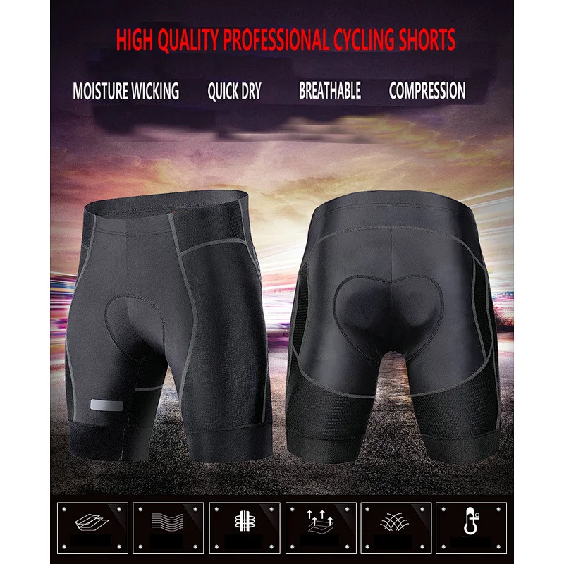 Custom High Quality Breathable Quick Dry Mens Cycling Shorts MTB 4D Padded Bike Shorts Moisture Wicking Compression Bicycle Shorts