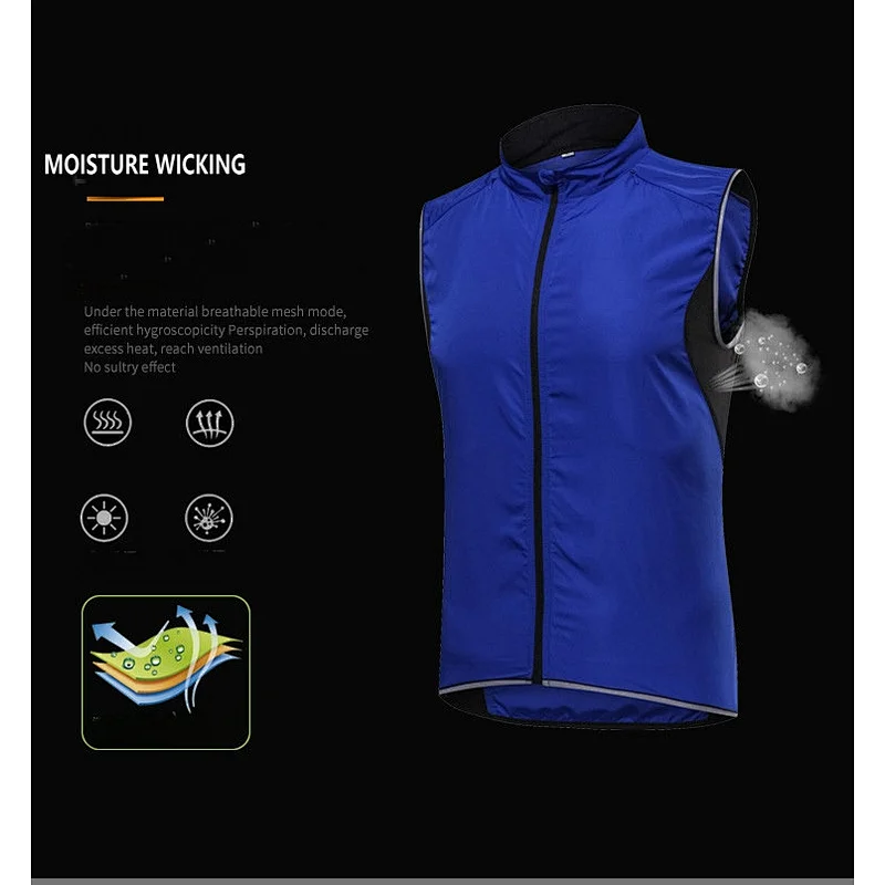 Wholesale Custom Men Lightweight Cycling Vest Windproof Waterproof Sleeveless Cycling Vest Hiking Running Golf Bike Vest