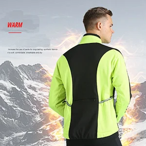 Factory wholesale OEM winter fleece warm men's cycling jacket OEM bike jacket customize windproof MTB mountain bike jacket