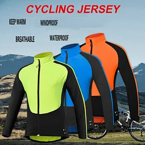 factory custom winter autumn fleece warm cycling jersey waterproof men bike jacket outdoor windproof cycling jacket customize cycling jersey
