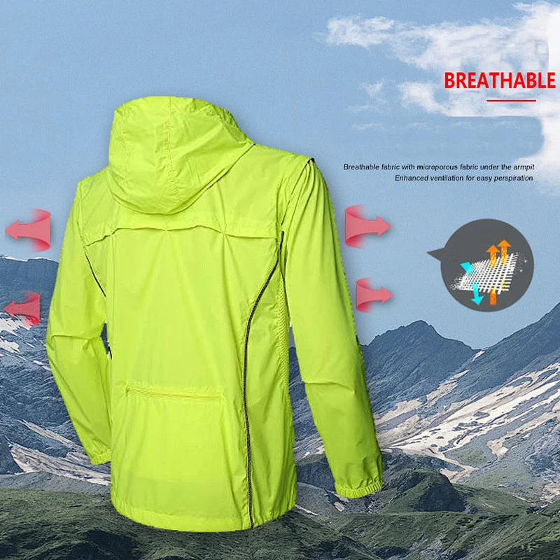 custom men sun uv protection UPF 50+ waterproof cycling jacket removable sleeves rainproof bike jacket outdoor windproof jacket windbreaker