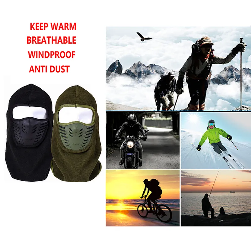 Factory wholesale winter warm balaclava hat cycling motorcycle ski outdoor windproof antidust warm hat fleece warm full face hat