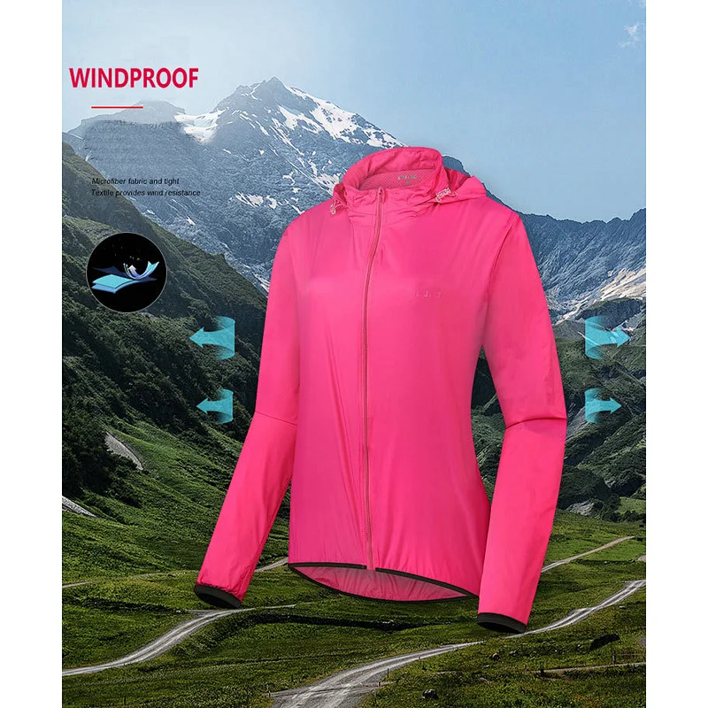 Factory customize outdoor Rainproof women cycling raincoat waterproof bike jacket perspiration windproof women cycling jacket