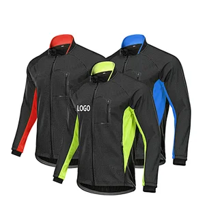 Factory Custom Winter Windpoof Men Cycling Jacket with Inner Fleece Warm Thermal Custom Bike Jacket Waterproof Cycling Jacket