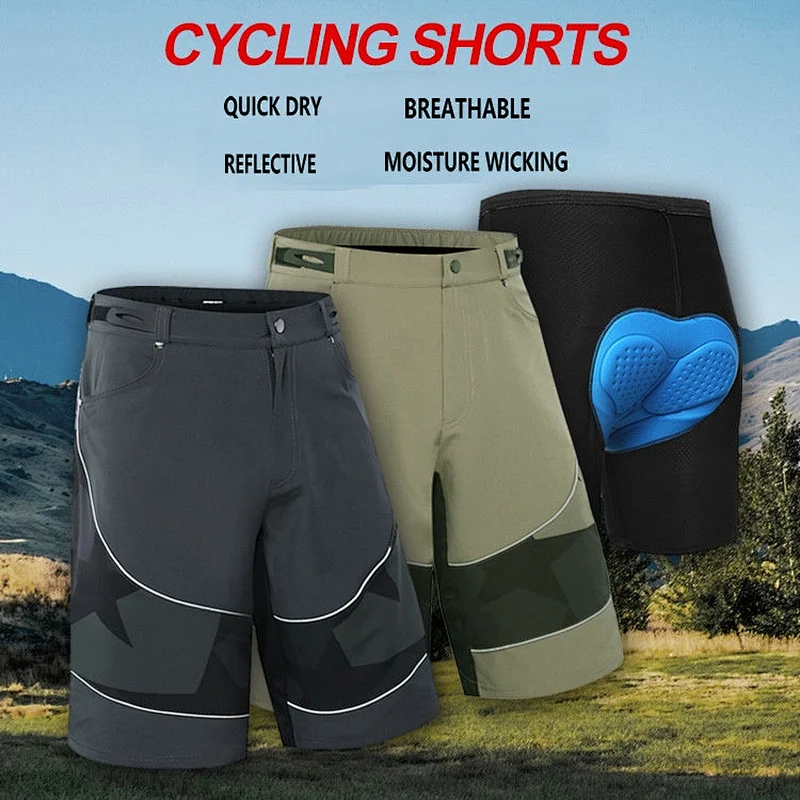 Factory wholesale padded men's mountain bike shorts quick dry cycling shorts plus size outdoor customize MTB shorts gel padded