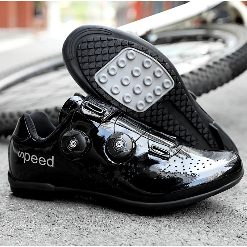 Factory Wholesale Reflective Gradient Road Bike Lockless Shoes Men Women unlocked Cycling Shoes unlocked bike shoes