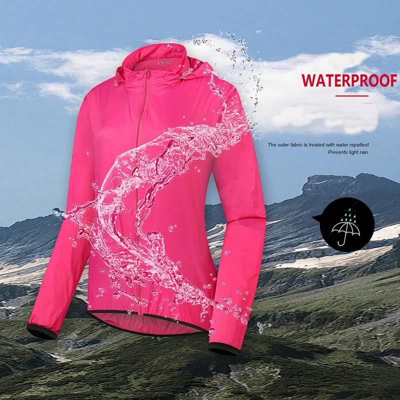 Factory customize outdoor Rainproof women cycling raincoat waterproof bike jacket perspiration windproof women cycling jacket