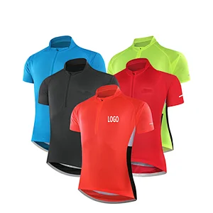 Factory wholesale men cycling jersey with short sleeves moisture wicking breathable quick dry cycling T shirt Custom Bike Shirt Cycling Jersey