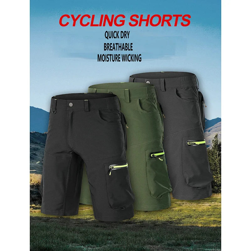Factory wholesale mens Spring summer breathable quick dry mountain bike shorts customize MTB shorts loose size outdoor cycling shorts