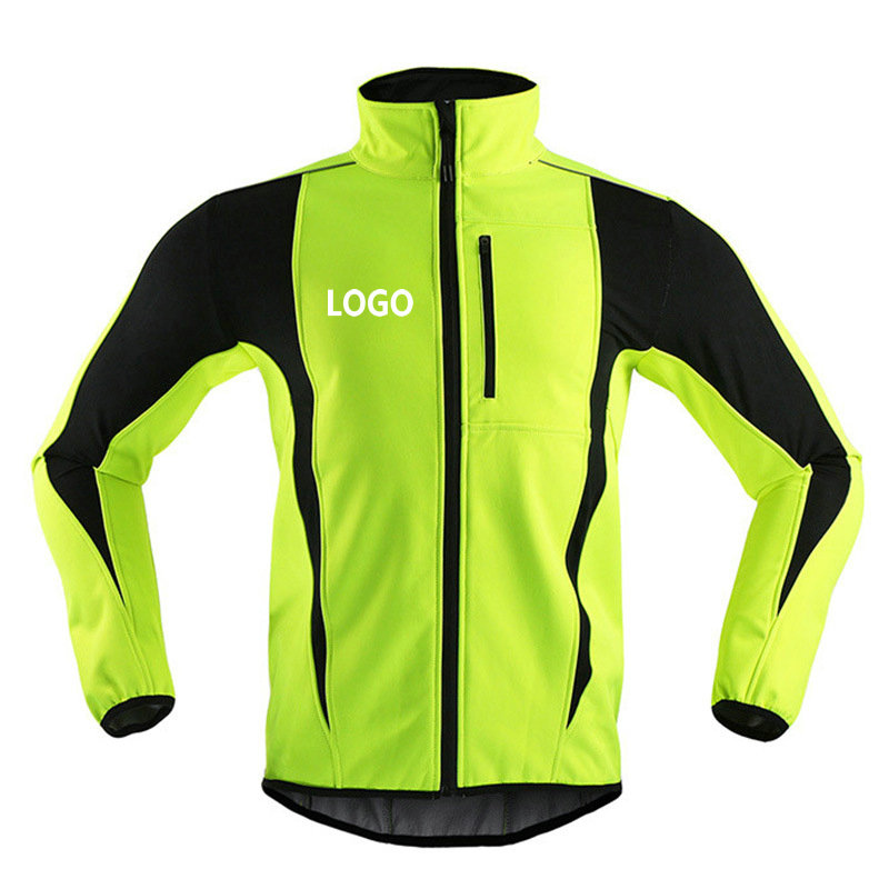 Factory Custom OEM Winter Windpoof Cycling Jacket Inner Fleece Warm UP Thermal Softshell Bike Jacket Waterproof OEM Bike Jacket