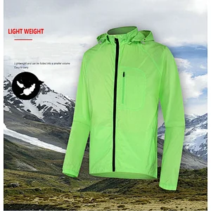 factory custom men Lightweight Hooded Waterproof Cycling Jacket Rainproof Outdoor Running Hiking Bike Windbreaker Jacket