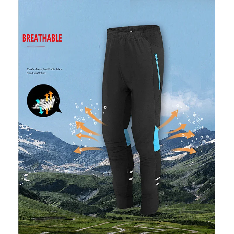 Factory Men's Thermal Windproof Cycling Pants Fleece Lined Outdoor Warm Bike Pants Winter Cold Weather Warm Casual Pants