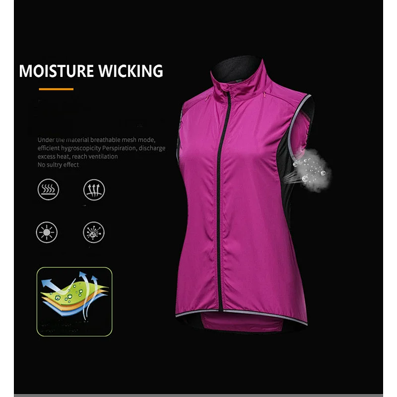 Factory wholesale women waterproof cycling vest windproof customize women cycling vest running hiking bike vest bike waistcoat