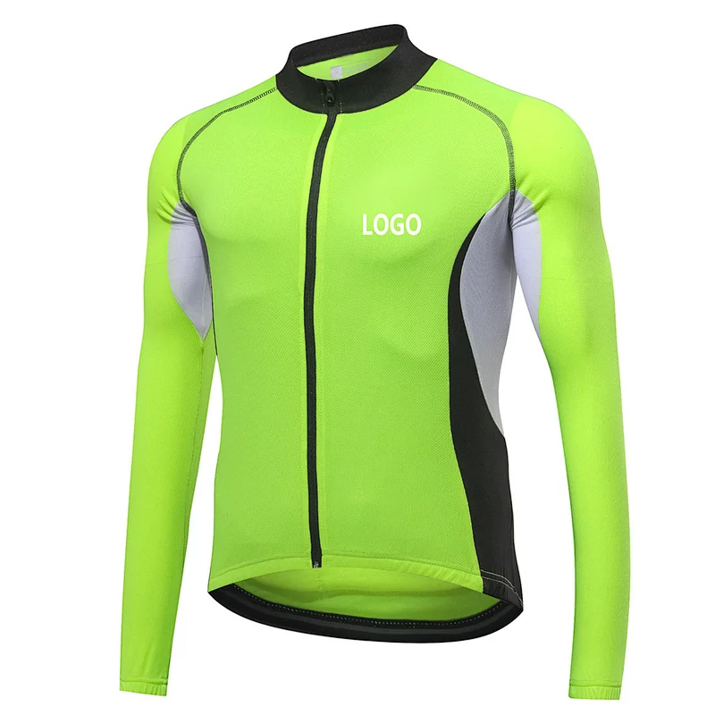 Factory Wholesale Men's Long Sleeve Cycling Jersey Customize Bike Jersey Moisture Wicking Quick Dry Bike Shirt Cycling Shirt