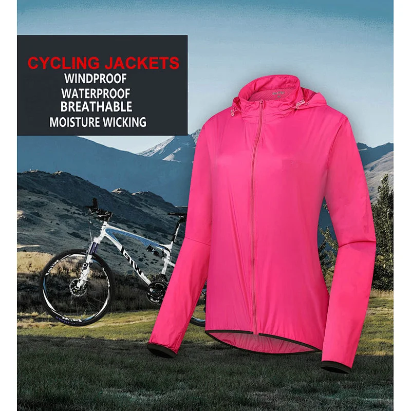 Factory customize outdoor Rainproof women cycling raincoat waterproof bike jacket perspiration windproof women cycling jacket