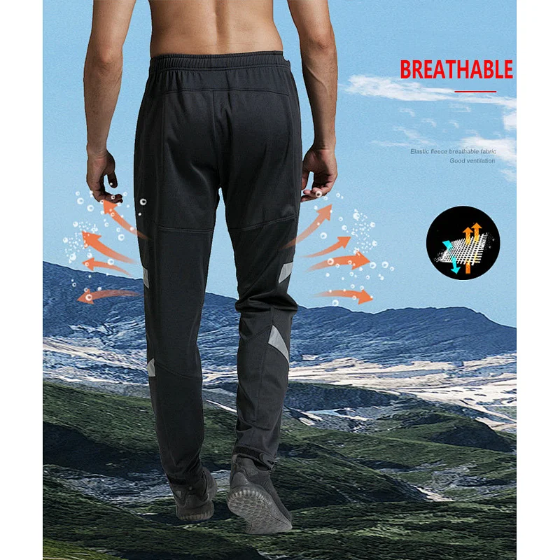 Factory Wholesale Customize Men's Cycling Pants Fleece Thermal Windproof Winter Outdoor Pants for Biking Running Hiking Winter Bike Pants