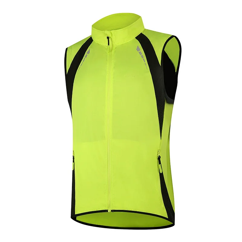 Wholesale Custom Men sleeveless waterproof Running Cycling Vest Reflective Windproof Safety Bike Vest cycling waistcoat