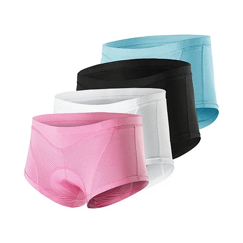 Factory Wholesale Custom Breathable Quick Dry Moisture Wicking Padded Women Cycling Underwear Silicone Gel Padded Bike Underwear Women
