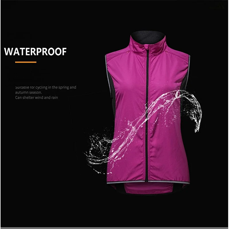 Factory wholesale women waterproof cycling vest windproof customize women cycling vest running hiking bike vest bike waistcoat