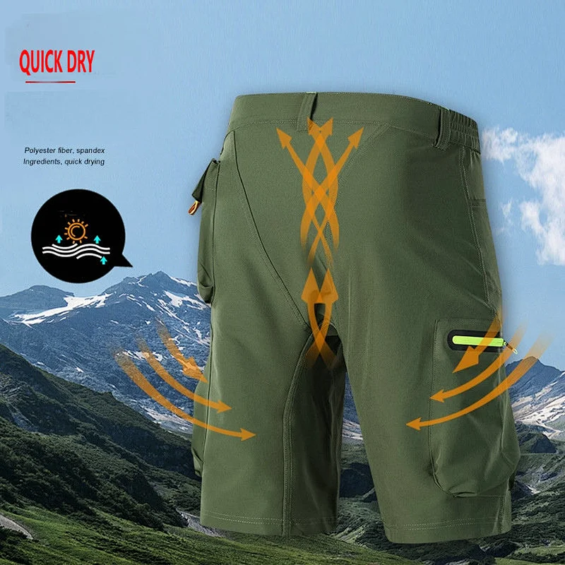 Factory wholesale mens Spring summer breathable quick dry mountain bike shorts customize MTB shorts loose size outdoor cycling shorts
