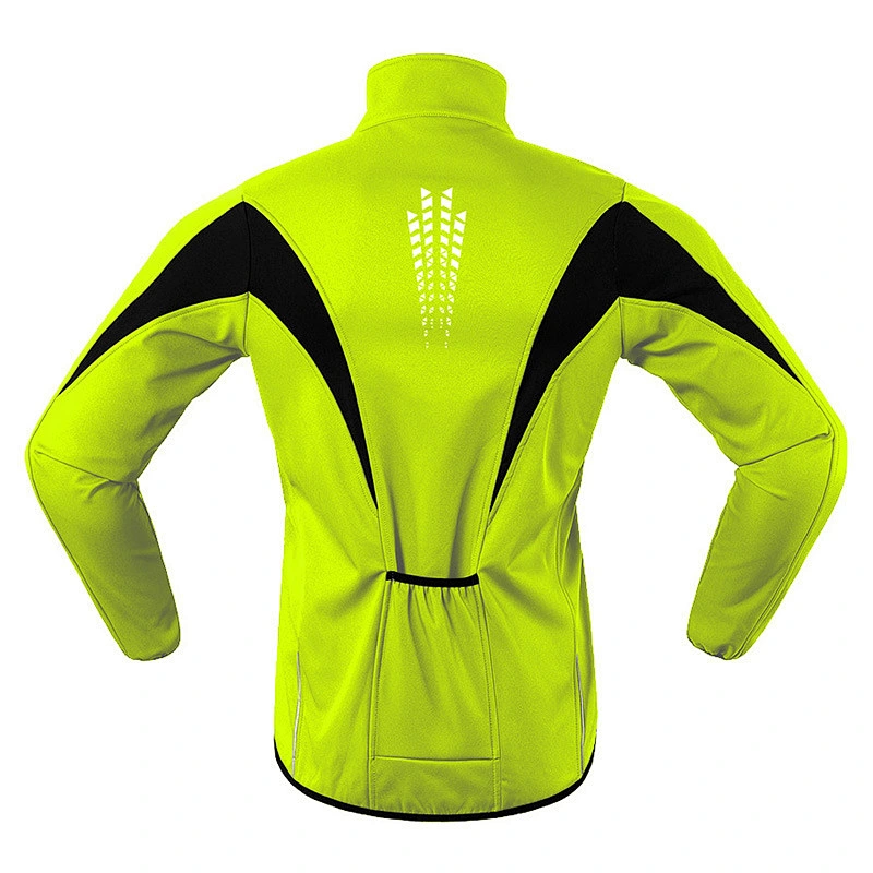 Factory Custom OEM Winter Windpoof Cycling Jacket Inner Fleece Warm UP Thermal Softshell Bike Jacket Waterproof OEM Bike Jacket