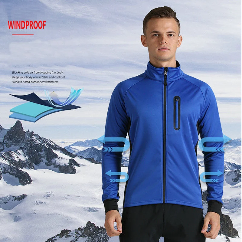 Factory wholesale waterproof winter men's cycling jacket customize bike jacket fleece warm cold weather windproof cycling coat