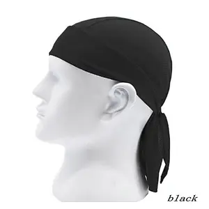 Factory Wholesale Quick Dry Breathable Dew Rag Sweat Wicking Doo Pirate Hat Silky Durag Cuctomize Cycling Motorcycle Beanie Cap