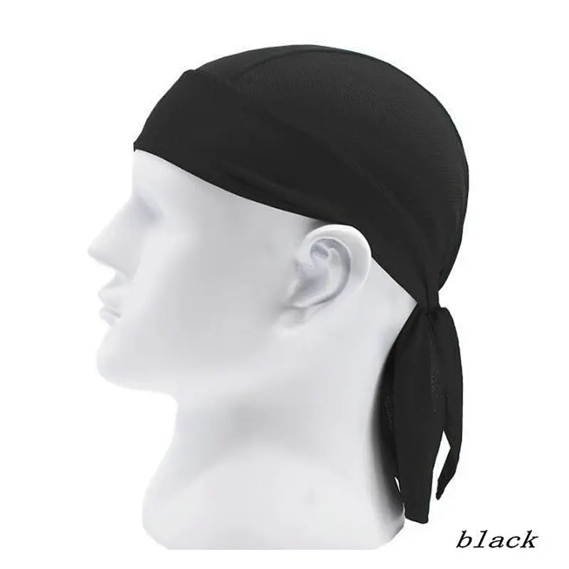 Factory Wholesale Quick Dry Breathable Dew Rag Sweat Wicking Doo Pirate Hat Silky Durag Cuctomize Cycling Motorcycle Beanie Cap