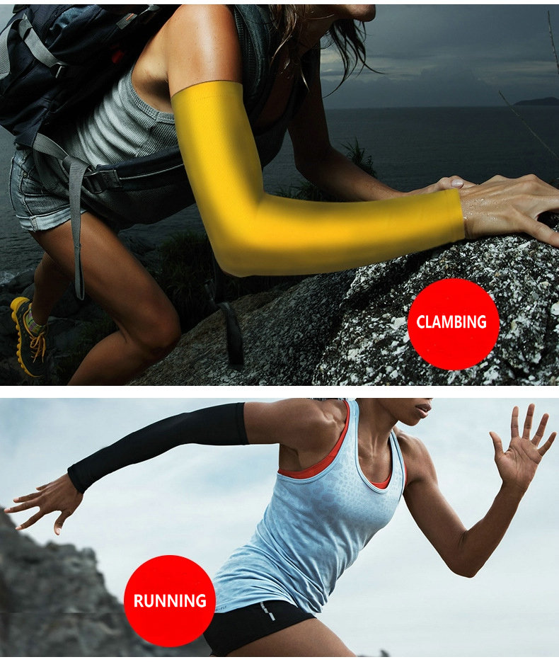 Wholesale Men Women Compression Arm Sleeves Basketball Tennis Running Cycling Arm Sleeves Fitness Bike UV Protection Arm Sleeves