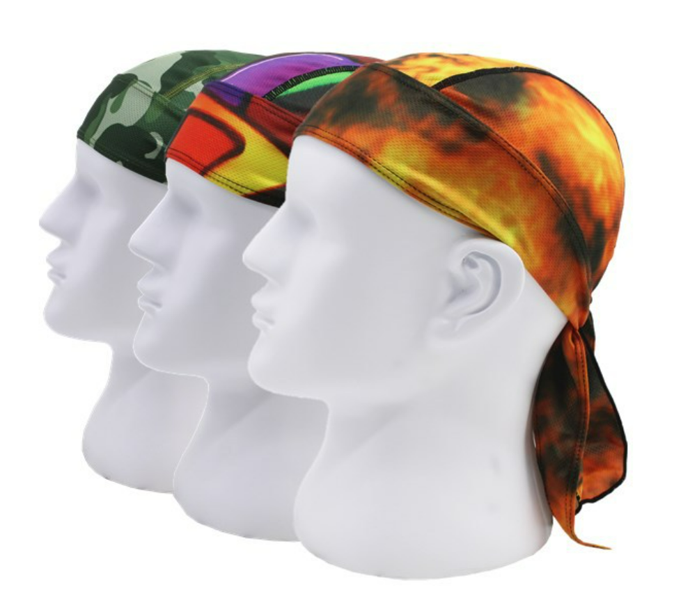 Breathable Pirate Hat Sweat wicking tie back Silky Dug cycling head wrap Quick Dry Motorcycle Cycling Beanie Cap Dew Rag