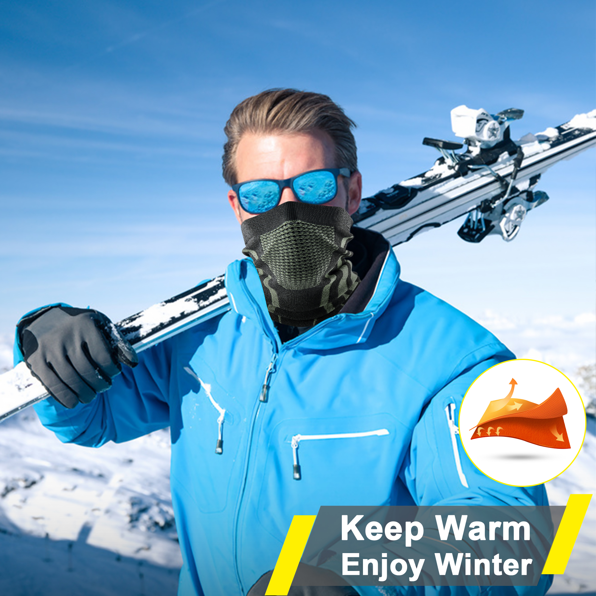 Factory wholesale Men Women Knitting Winter neck warmer Warm Soft tube Bandana ski scarf Snowboard windproof Warm neck gaiter