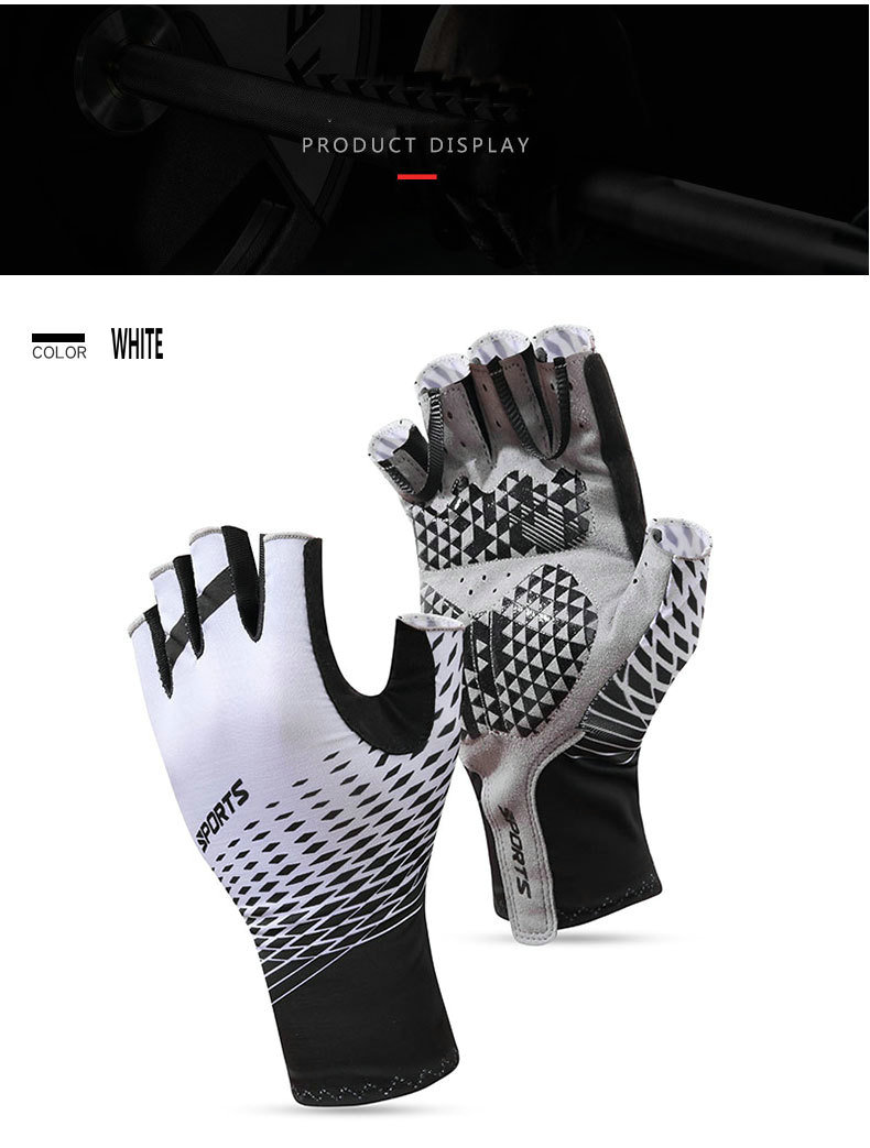 Factory wholesale summer half finger cycling gloves breathable cooling sun protection bike gloves custom antiskid cycling gloves
