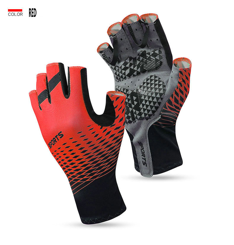 Factory wholesale summer half finger cycling gloves breathable cooling sun protection bike gloves custom antiskid cycling gloves