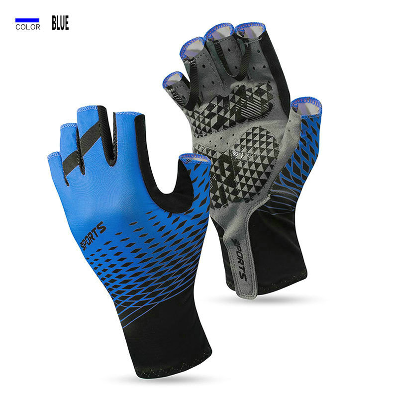 Factory wholesale summer half finger cycling gloves breathable cooling sun protection bike gloves custom antiskid cycling gloves