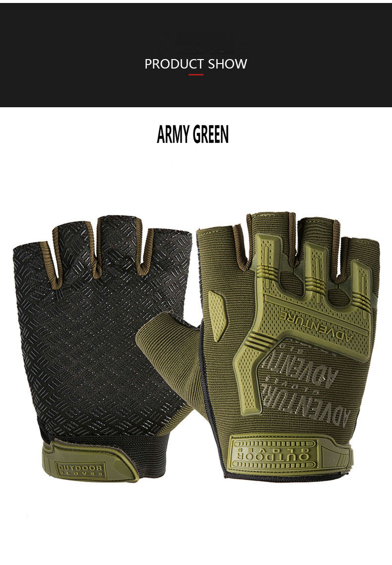 Wholesale Breathable Anti-Slip Shock-Absorbing Cycling Gloves Half Finger Outdoor Adventure Tactical Gloves Bike Gloves