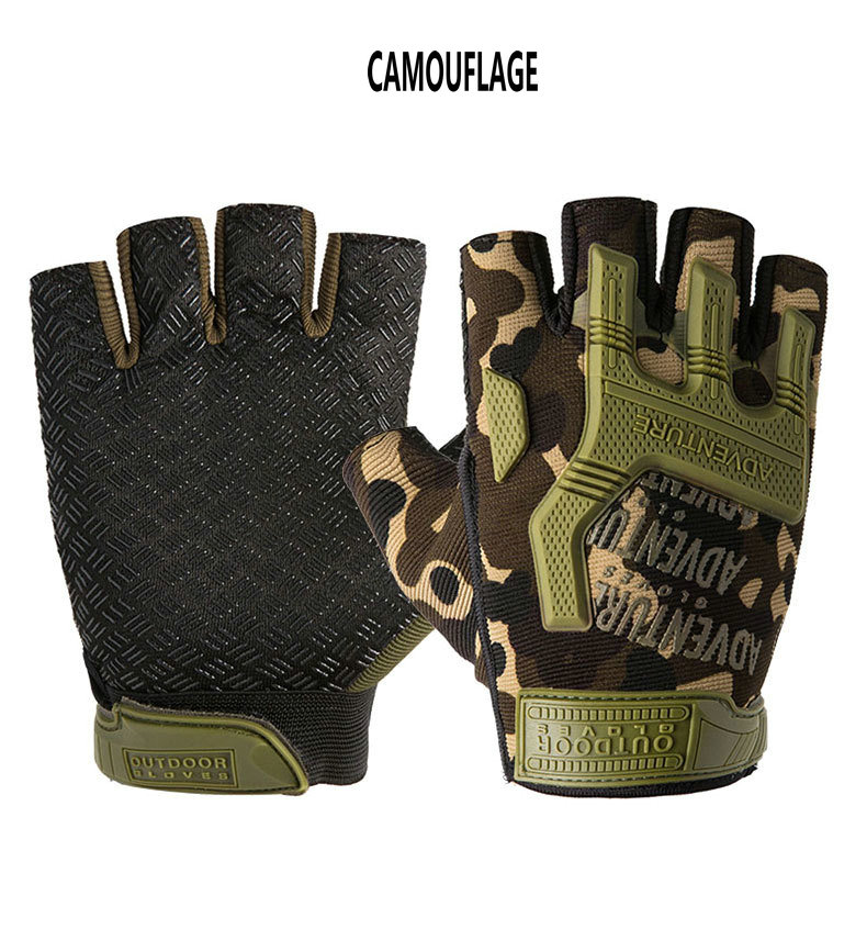 Wholesale Breathable Anti-Slip Shock-Absorbing Cycling Gloves Half Finger Outdoor Adventure Tactical Gloves Bike Gloves