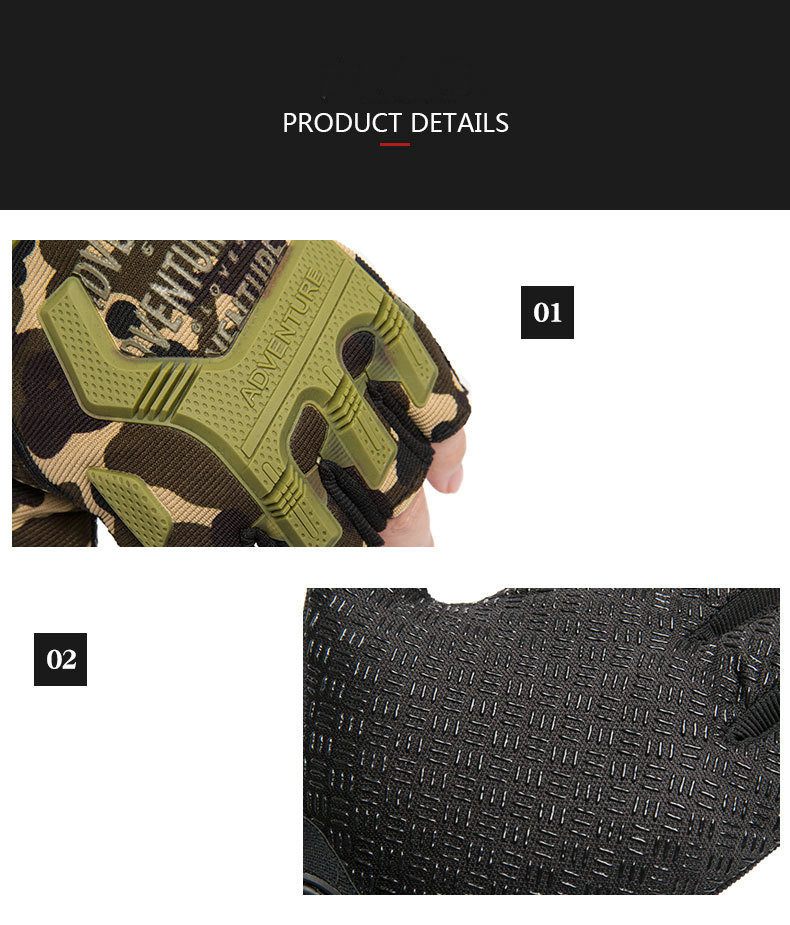 Wholesale Breathable Anti-Slip Shock-Absorbing Cycling Gloves Half Finger Outdoor Adventure Tactical Gloves Bike Gloves